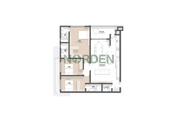 Apartamento, 115m² com 3 quartos, 3 suítes e 1 vaga, Absoluto Jurerê em Florianópolis