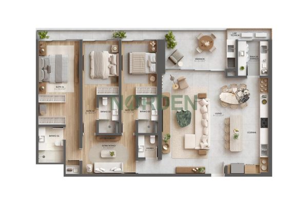 Apartamento, 250m² com 3 quartos, 3 suítes e 3 vagas, Oceana em Florianópolis