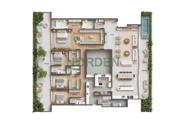 Cobertura, 444m² com 4 quartos, 4 suítes e 4 vagas, Oceana em Florianópolis