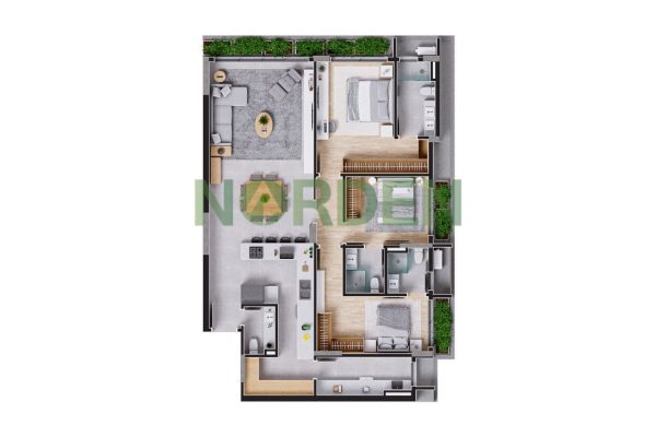 Apartamento, 140m², 3 suítes e 2 vagas, D/yard em Florianópolis