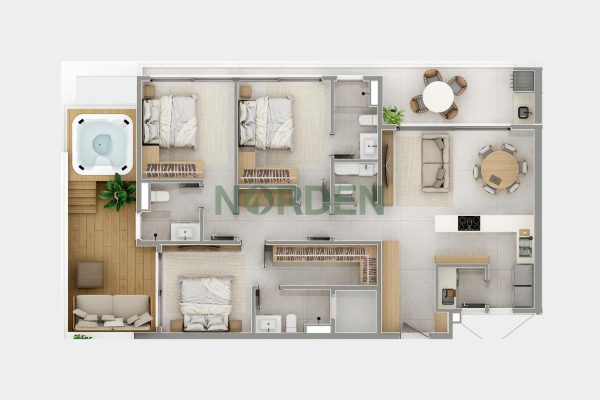 Apartamento, 151m² com 3 quartos, 3 suítes e 2 vagas, Áurea Marina em Florianópolis