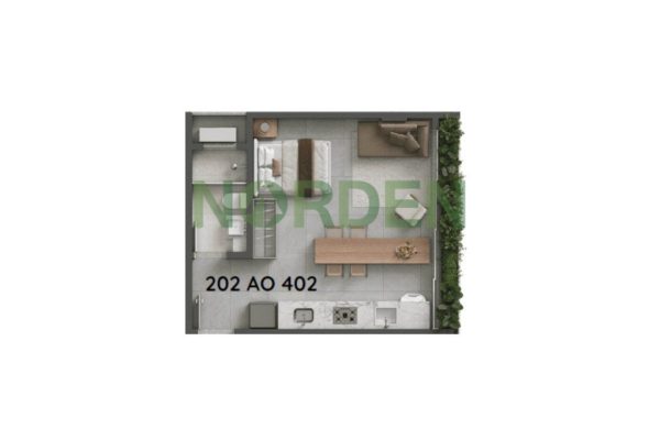 Apartamento, 34m² com 1 quarto, Luminae Urban Residence em Florianópolis